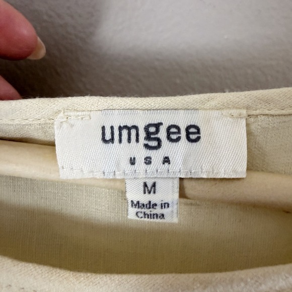 Umgee Womens Medium Cream Boho Oversized Tunic Blouse Dolman Sleeve - Picture 4 of 9